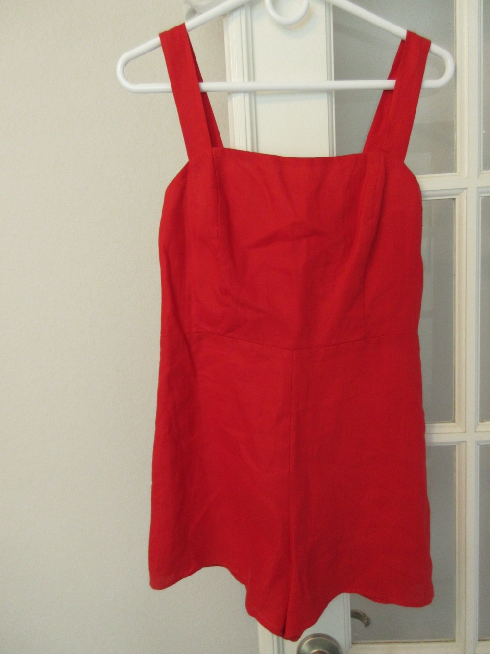 Lavender Brown Red Sleeveless Romper 100% Linen